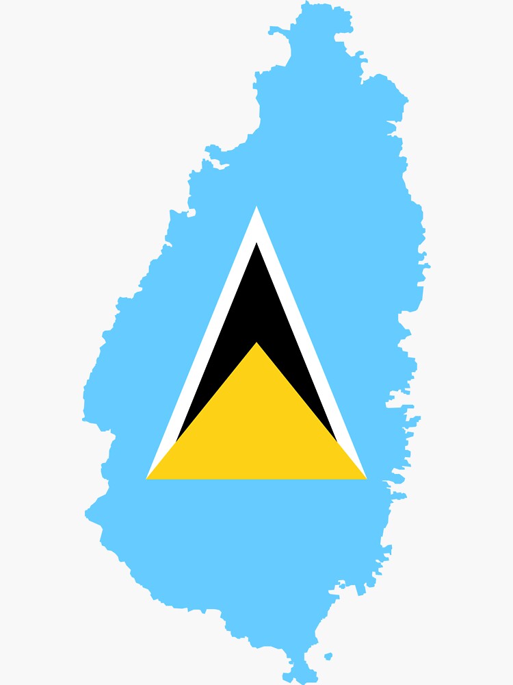 Flag Of Saint Lucia Sticker For Sale By National Flags Redbubble   Bg,f8f8f8 Flat,750x,075,f Pad,750x1000,f8f8f8.u7 