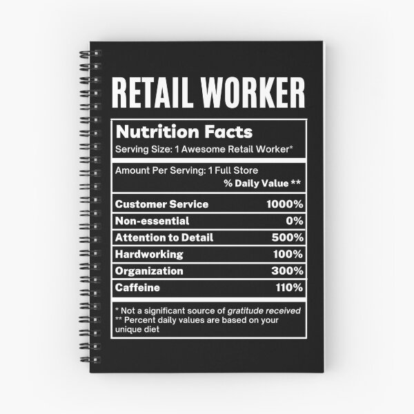 Item preview, Retail Worker Funny Nutrition Facts designed and sold by SpeakSarcasm.