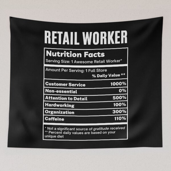 Item preview, Retail Worker Funny Nutrition Facts designed and sold by SpeakSarcasm.