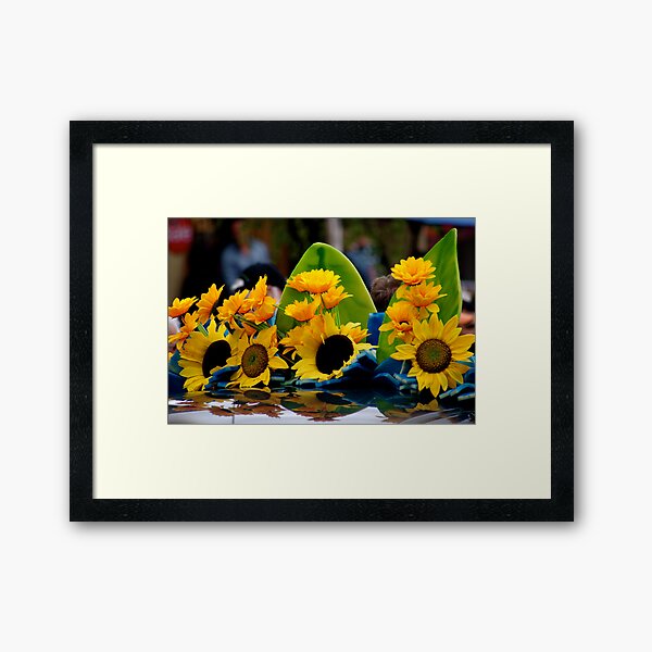 Traveling Sunflowers Framed Art Print