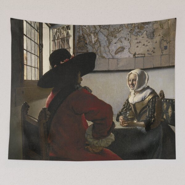 Item preview, Officer and Laughing Girl (1657) - Johannes Vermeer designed and sold by SALON DES ARTS.