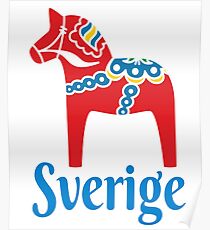 Sverige Dala Dalarna Sweden Pferd Dalecarlian Schwedisch Poster