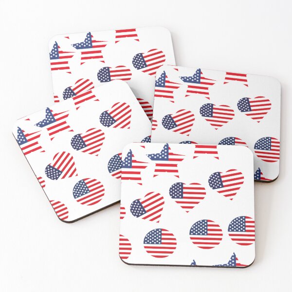 Item preview, USA flag heart Star circle pattern designed and sold by rafiaarts.