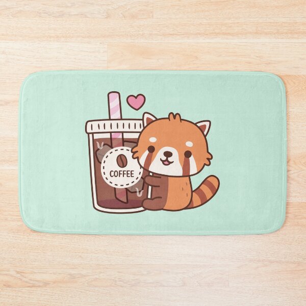 Item preview, Cute Little Red Panda Hugging Iced Coffee designed and sold by rustydoodle.