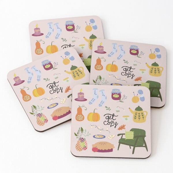 Item preview, Hygge Cozy Elements On Pink Background  designed and sold by Vic Torys ☆.