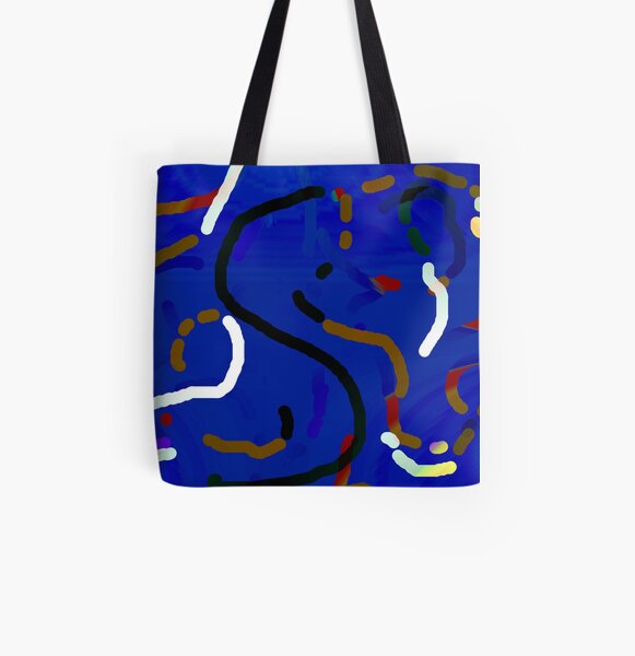 Blue worms Allover-Print Tote Bag