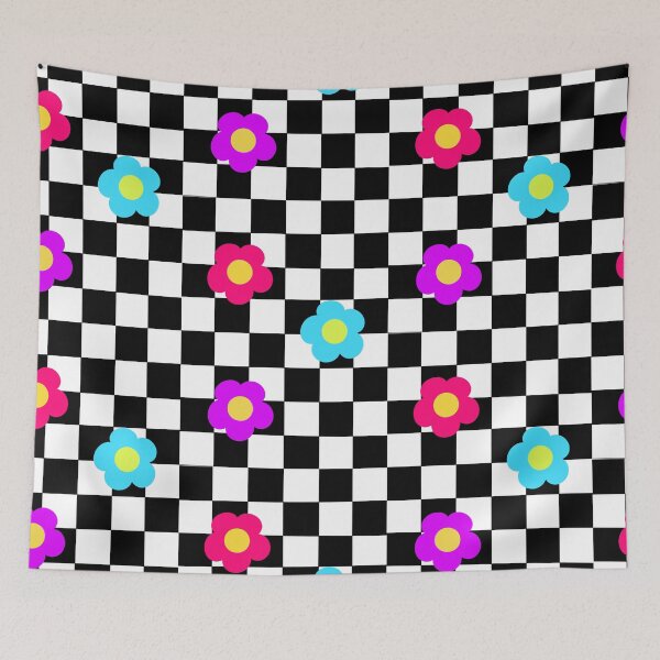 Item preview, Checkered 80s Floral Print designed and sold by Hanhancockk.