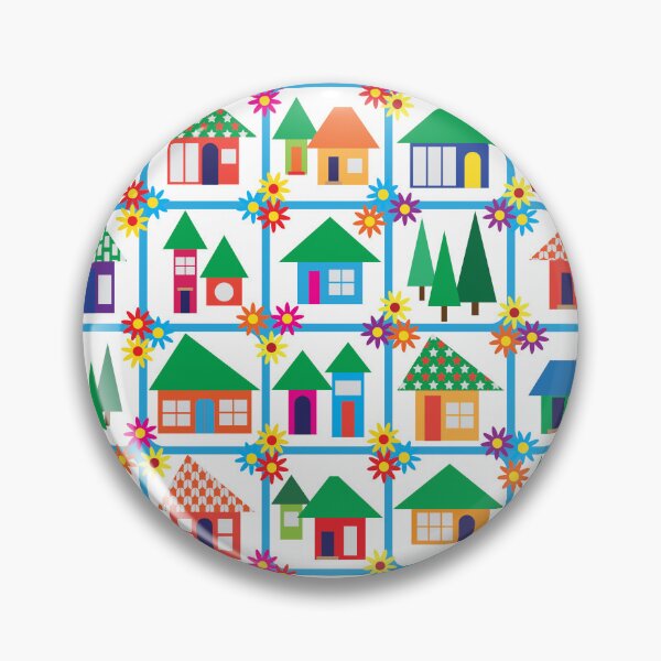 Item preview, Dulces casitas en turquesa, pequeña ciudad, verano en la ciudad. designed and sold by FrancesPoff.