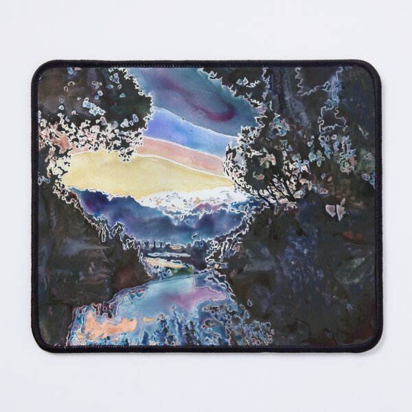 Item preview, Lake Matheson and mountain Fox Glacier- New Zealand.  Watercolor landscape painting New Zealand designed and sold by rfoxphoto.