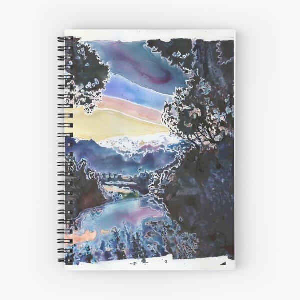 Item preview, Lake Matheson and mountain Fox Glacier- New Zealand.  Watercolor landscape painting New Zealand designed and sold by rfoxphoto.