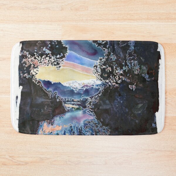 Item preview, Lake Matheson and mountain Fox Glacier- New Zealand.  Watercolor landscape painting New Zealand designed and sold by rfoxphoto.