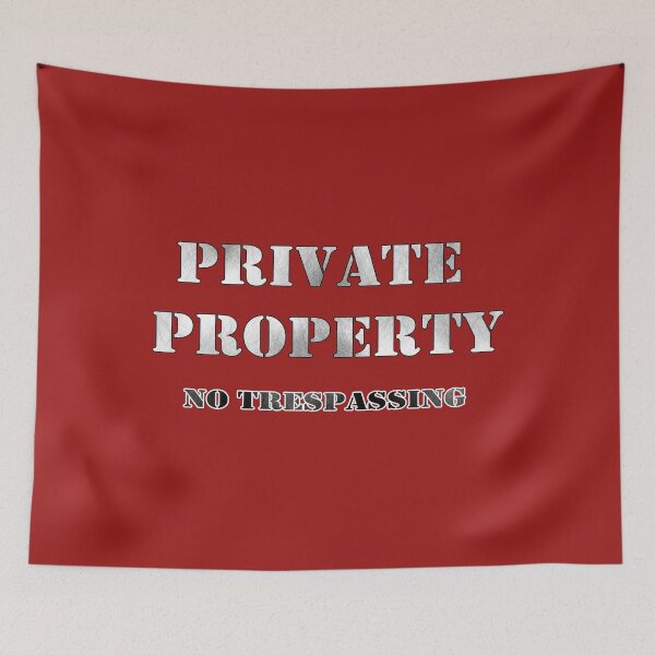 Item preview, Warning Sign: PRIVATE PROPERTY NO TRESPASSING gray text designed and sold by iduzarts.