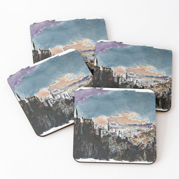 Item preview, Neuschwanstein Castle in Bavaria- Germany.  Watercolor painting Neuschwanstein castle artwork (print) designed and sold by rfoxphoto.