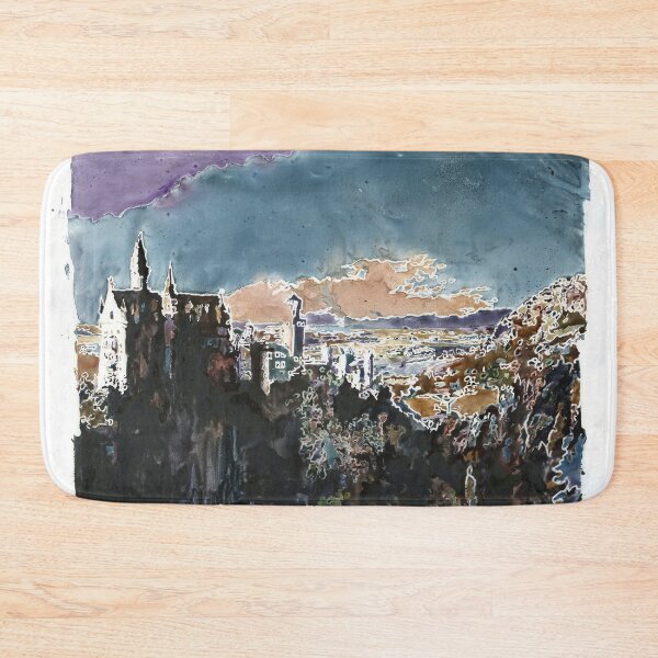 Item preview, Neuschwanstein Castle in Bavaria- Germany.  Watercolor painting Neuschwanstein castle artwork (print) designed and sold by rfoxphoto.