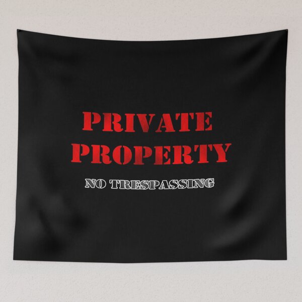Item preview, Warning Sign: PRIVATE PROPERTY NO TRESPASSING red text designed and sold by iduzarts.