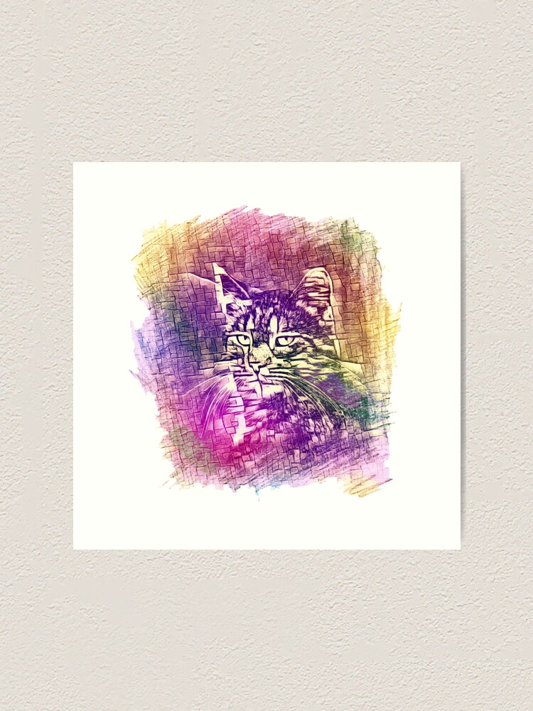 Alternate view of Cat Art Print