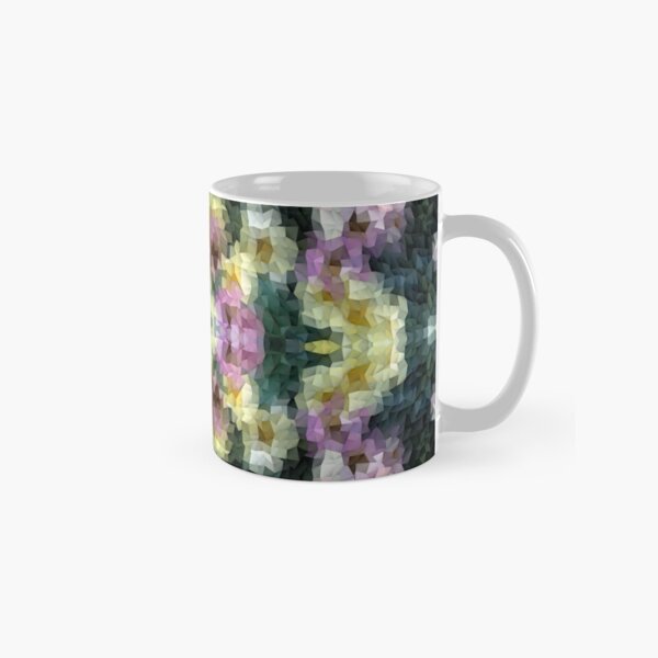 Abstract Mosaic in Yellow Pink Green Classic Mug