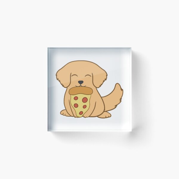 Item preview, Golden Retriever eating a pizza designed and sold by BiscuitSnack.