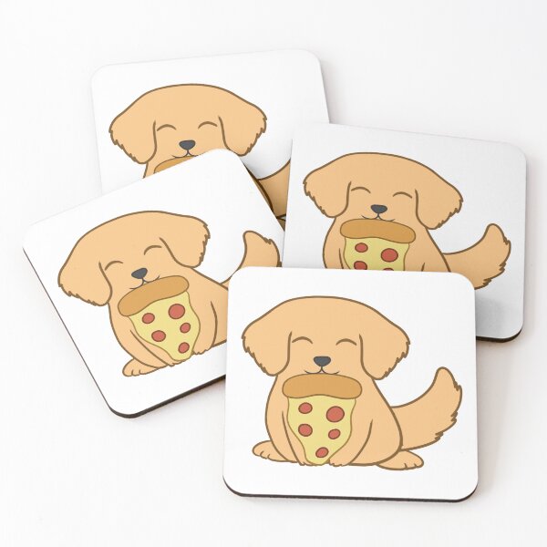 Item preview, Golden Retriever eating a pizza designed and sold by BiscuitSnack.