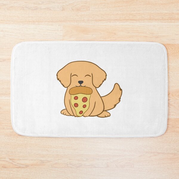 Item preview, Golden Retriever eating a pizza designed and sold by BiscuitSnack.