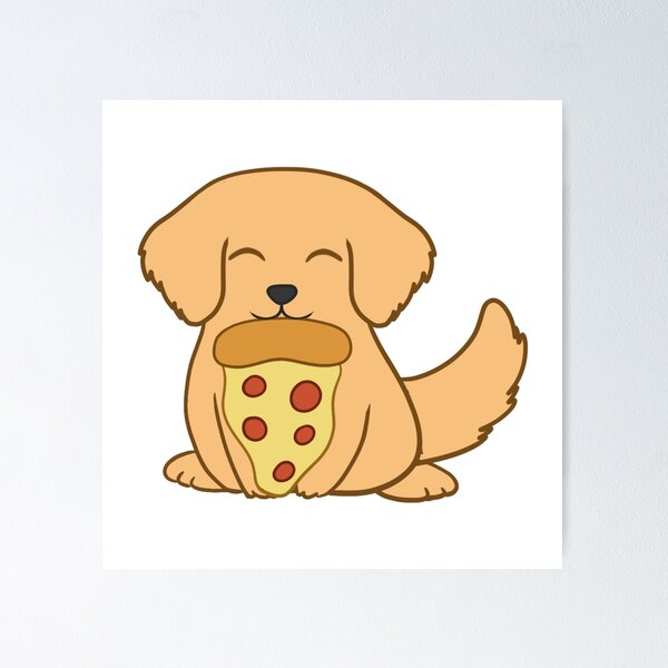 Item preview, Golden Retriever eating a pizza designed and sold by BiscuitSnack.
