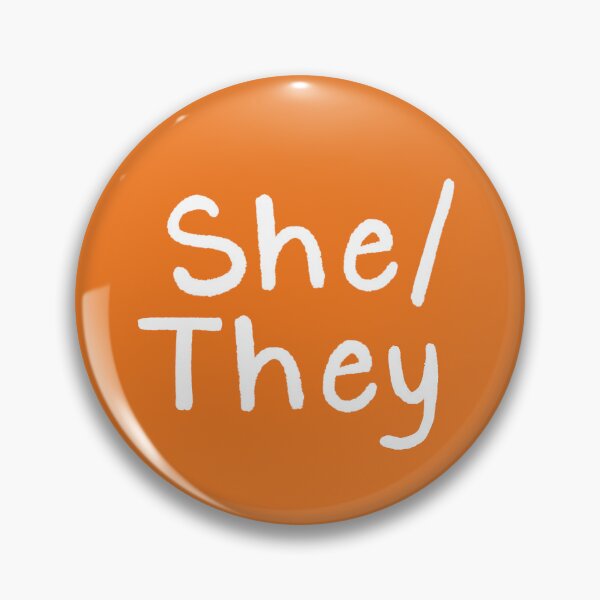 Item preview, Orange She/They (White Text) designed and sold by Smoltsuki.