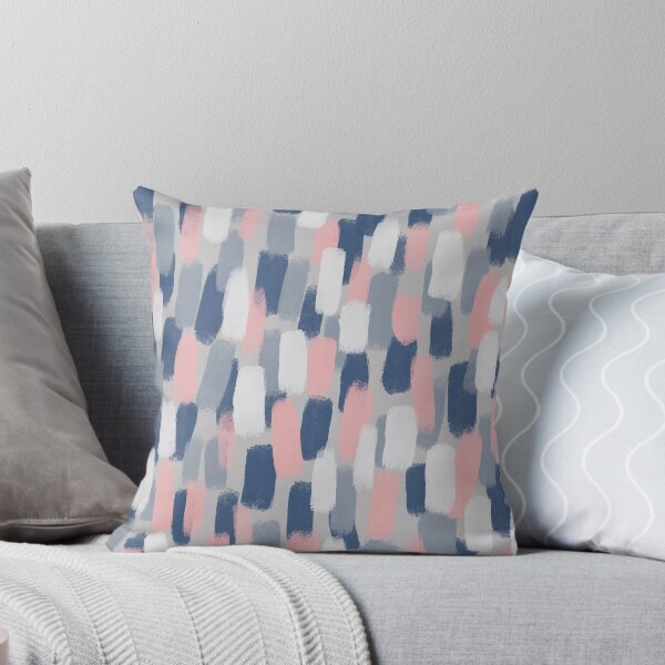 Item preview, Abstract, Navy Blue, Grey and Blush Pink Paint Brush Effect designed and sold by OneThreeSix.