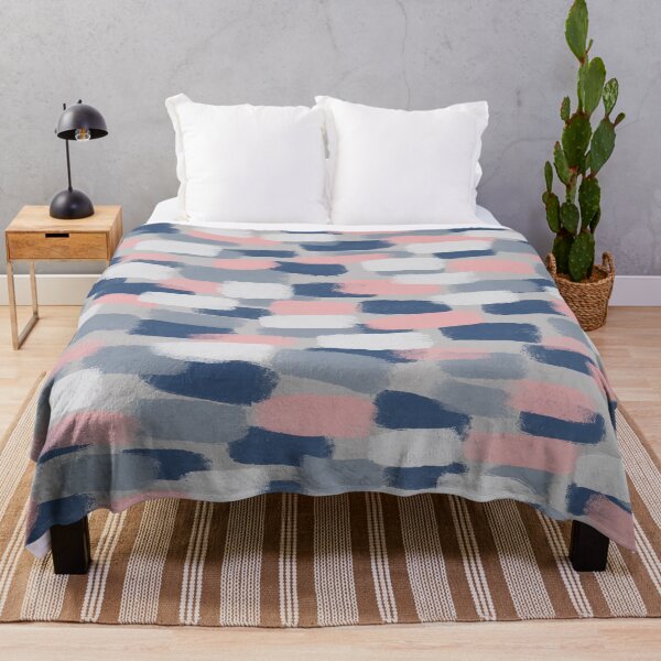 Item preview, Abstract, Navy Blue, Grey and Blush Pink Paint Brush Effect designed and sold by OneThreeSix.
