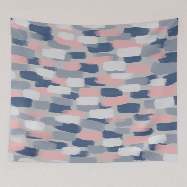 Item preview, Abstract, Navy Blue, Grey and Blush Pink Paint Brush Effect designed and sold by OneThreeSix.