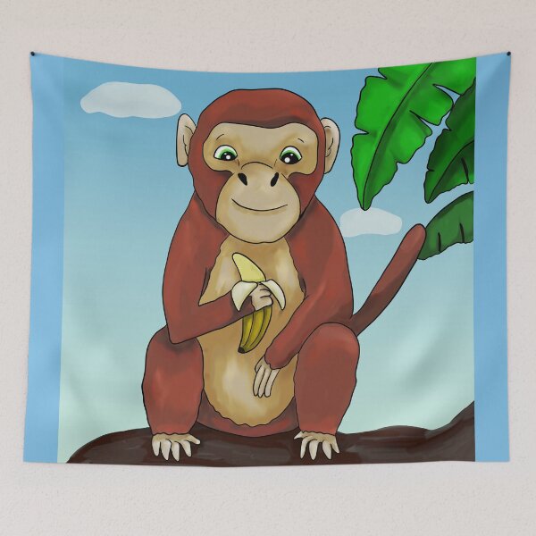 Item preview, Monkey with banana designed and sold by Antiope33.