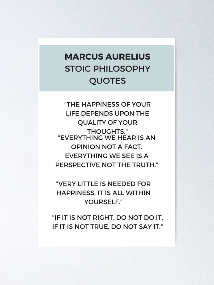 Poster Citations De Philosophie Stoique Par Ideasforartists Redbubble