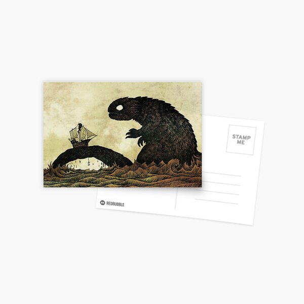 Leviathan & Sailing Ship Postcard