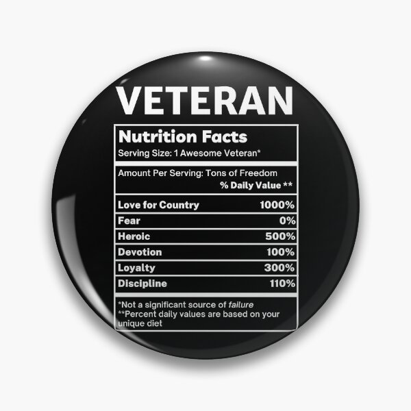 Item preview, Veteran Funny Nutrition Facts designed and sold by SpeakSarcasm.