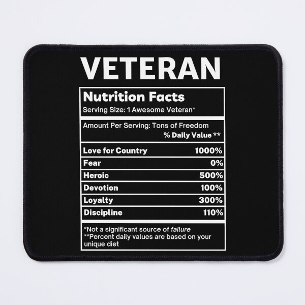 Item preview, Veteran Funny Nutrition Facts designed and sold by SpeakSarcasm.