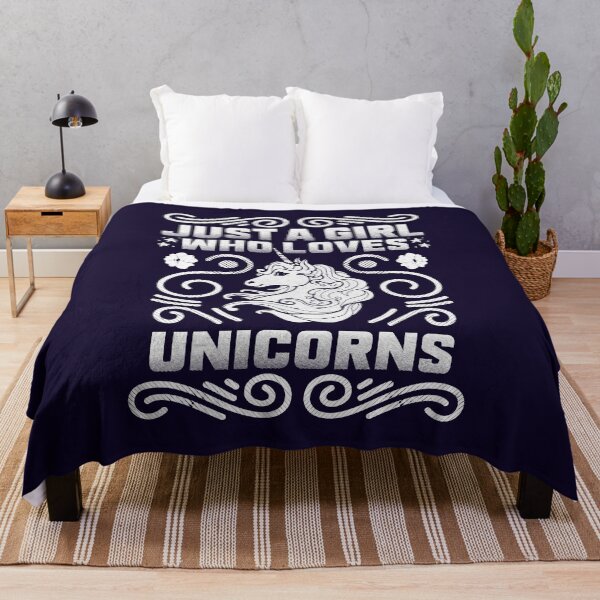 Item preview, Just a girl who loves unicorns - funny quote designed and sold by VichallanStudio.