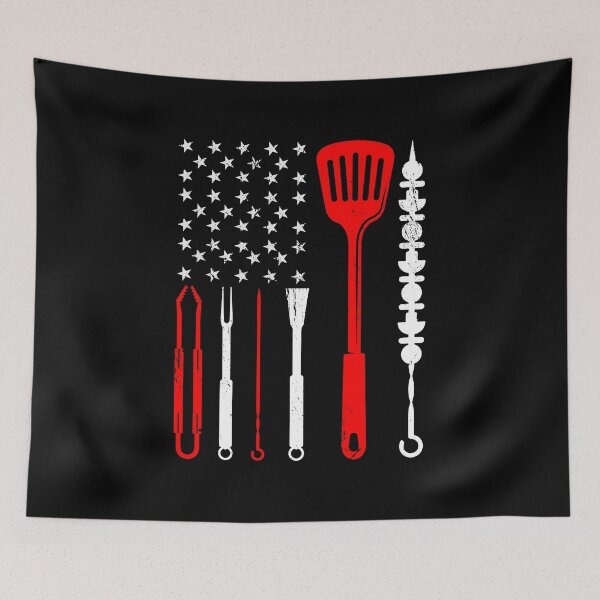 Item preview, American Grillmaster USA Flag Smoking Barbeque BBQ Lover designed and sold by haselshirt.