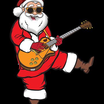 Christmas Rockin Holiday Guitar Band Music Gift Greeting Card by Haselshirt