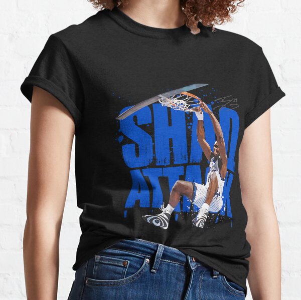 Shedd Shirts Long Sleeve Magic Shaq Logo Shaquille Shaquille O'Neal Shaq T-Shirt, Women's, Size: Medium, Blue