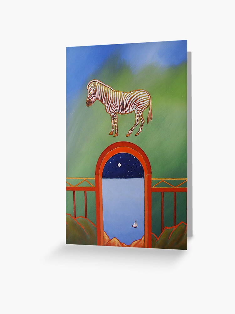 Thumbnail 1 of 2, Greeting Card, DREAMING ZEBRA designed and sold by JoeRomano.