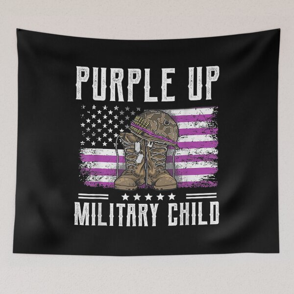 Item preview, I Purple Up Month Of Military Child Kids Boots US Flag designed and sold by HaaChris-Artis.