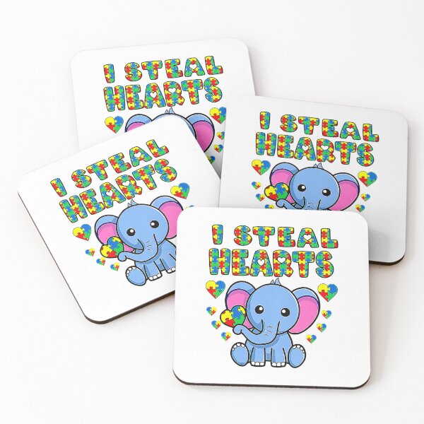 Item preview, I Steal Hearts Autism Awareness Elephant Puzzle Piece designed and sold by HaaChris-Artis.