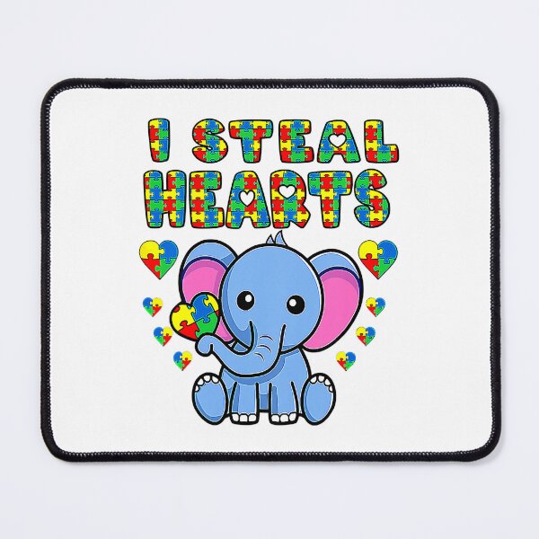 Item preview, I Steal Hearts Autism Awareness Elephant Puzzle Piece designed and sold by HaaChris-Artis.