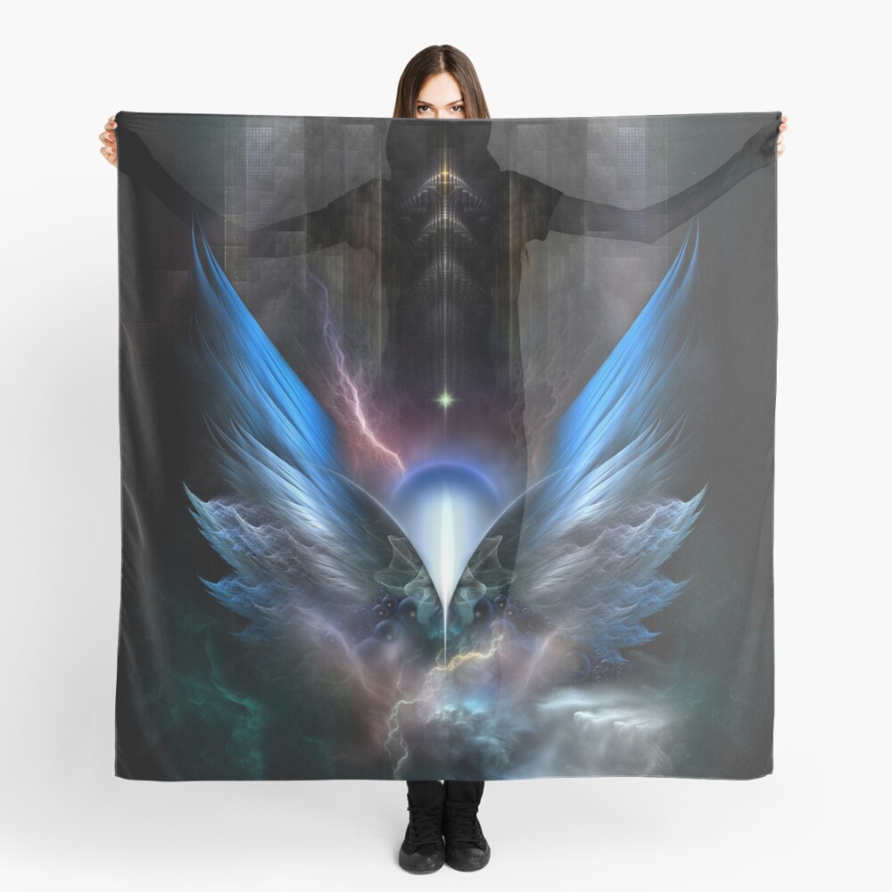Wings Of Flight Fractal Art by Xzendor7 Decorative Art Print Ladies Scarf