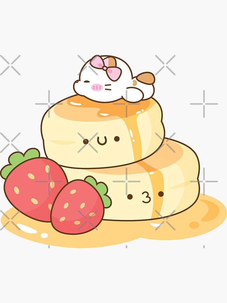 "Fluffy Pancake" Sticker for Sale by SanoBeanFamily Redbubble