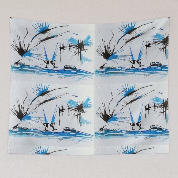 Item preview, Blue and Black Abstract designed and sold by Pat  Elliott.