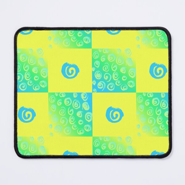 Item preview, Sky Blue Lime Green Lemon Yellow Spirals Bubbles Abstract Aesthetic Pattern designed and sold by Tezoodle Art.