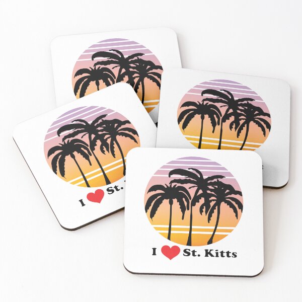 Item preview, I love St Kitts and Nevis sunset palm trees design designed and sold by DeliveryGeorge.