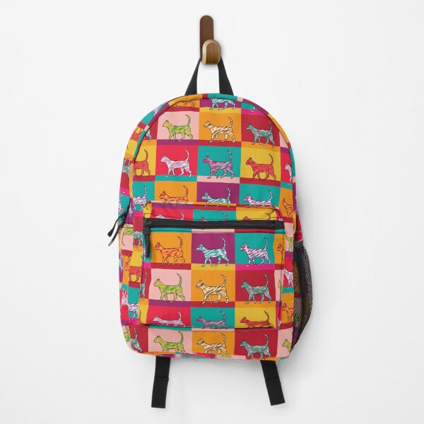 Item preview, colorful cats seamless repeat pattern designed and sold by colorofmagic.