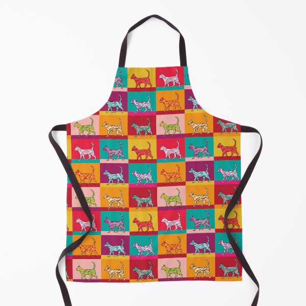 Item preview, colorful cats seamless repeat pattern designed and sold by colorofmagic.