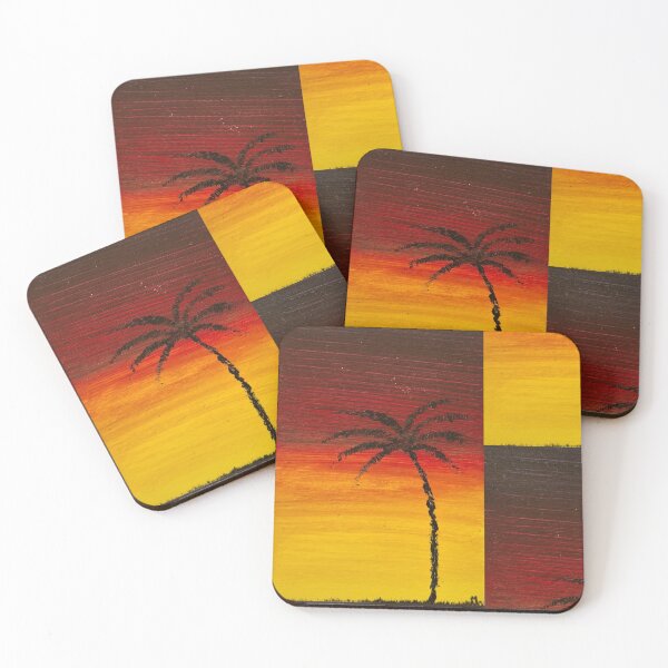 Item preview, Coconut tree and sunset designed and sold by Mirpaintforme.